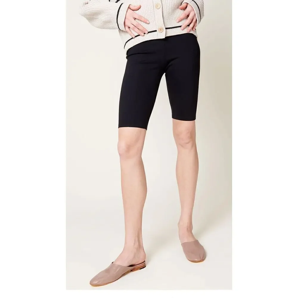 MARIA MCMANUS High Waisted Recycled Nylon Bike Short in Black NWT Shirt XS